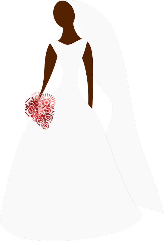 Bride Clipart - Silueta De Vestidos De Novia Animado - Png Download (545x800), Png Download