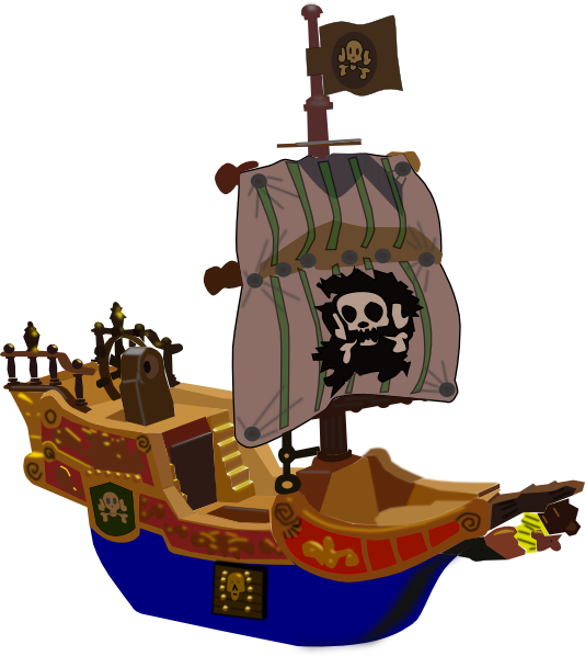 Cartoon Captain Hook Ship Clipart (534x598), Png Download