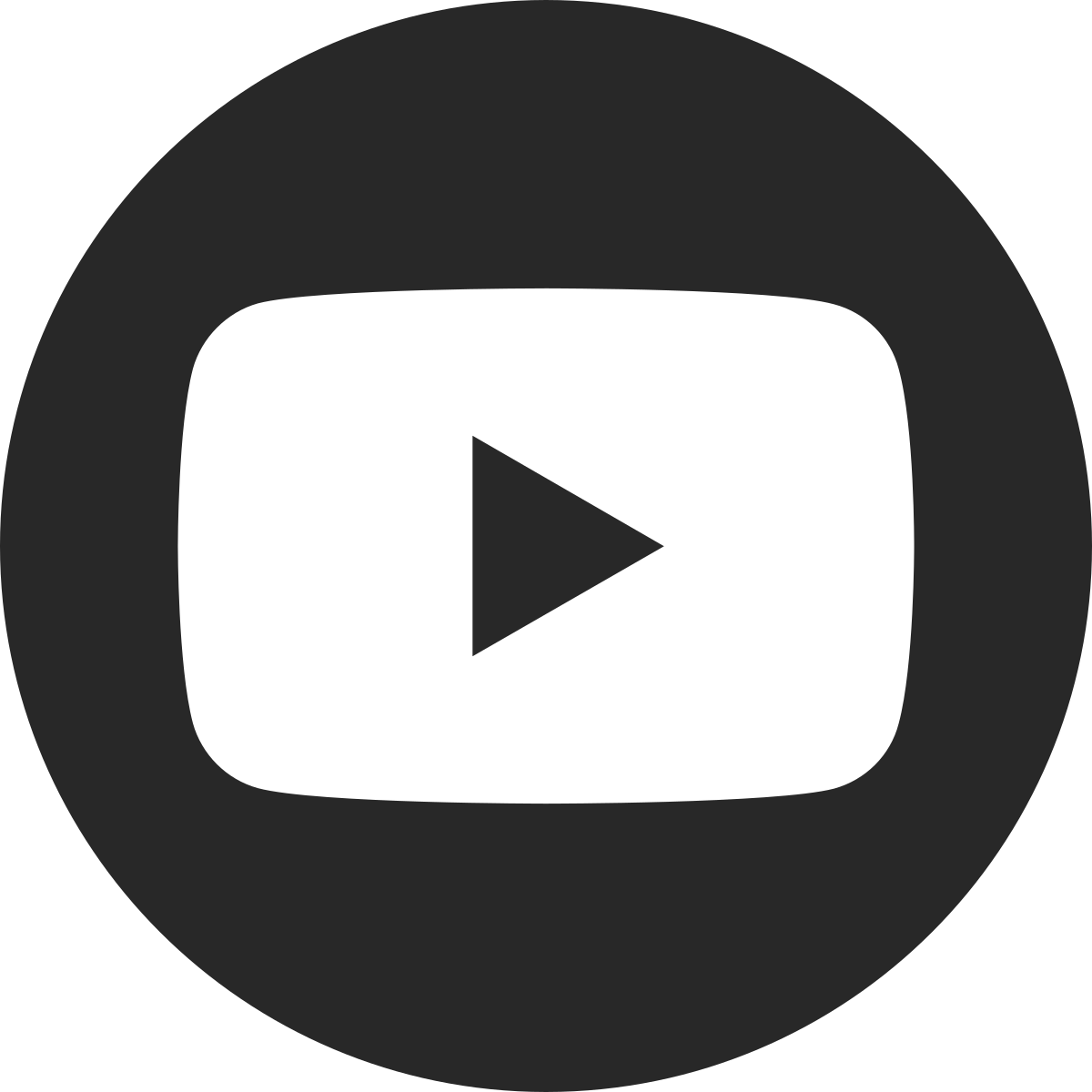 Youtube Social Dark Circle - Black Youtube Logo Png Clipart (1200x1200), Png Download