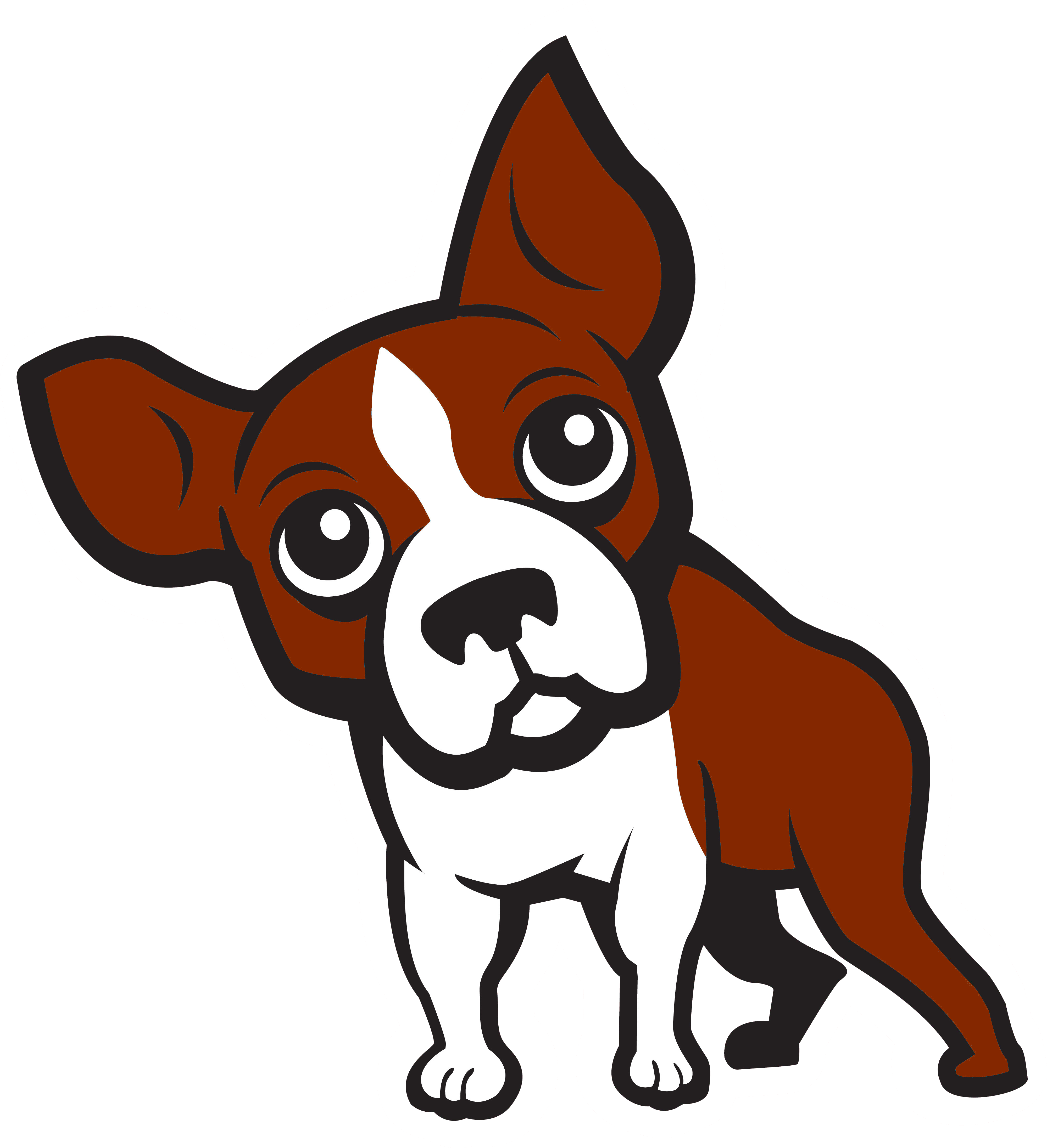 Boston Terrier Puppy Dog Breed Clip Art - Boston Terrier - Png Download (4000x4389), Png Download