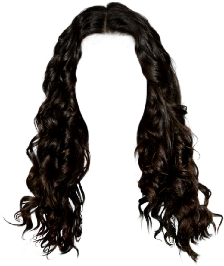 Transparent Black Wig Png - Transparent Wavy Hair Png Clipart (744x883), Png Download