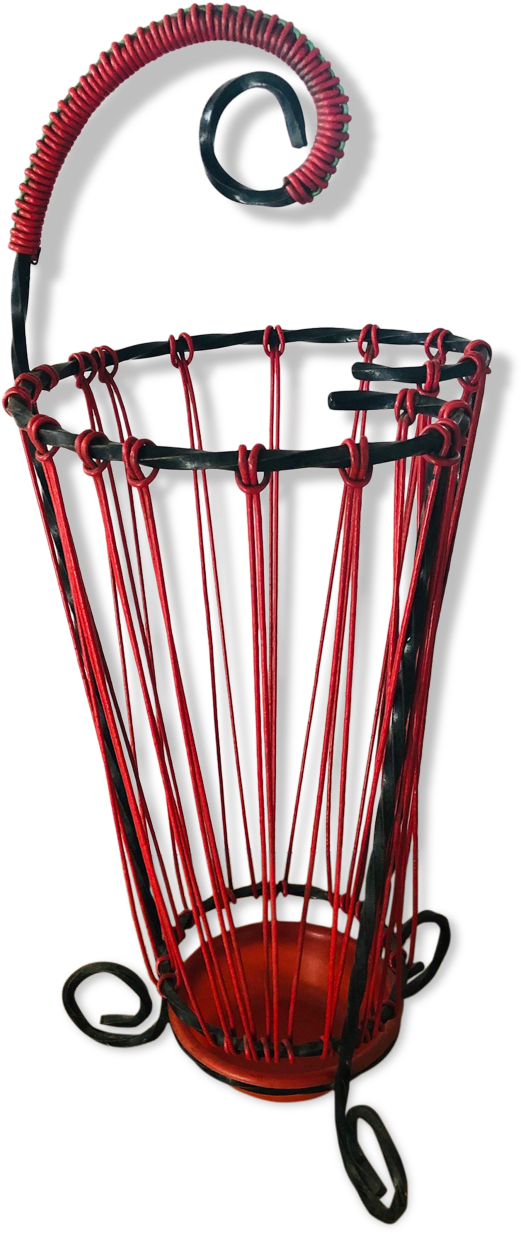 Vintage Umbrella Door In Black Wrought Iron And Red - Illustration Clipart (1457x1457), Png Download