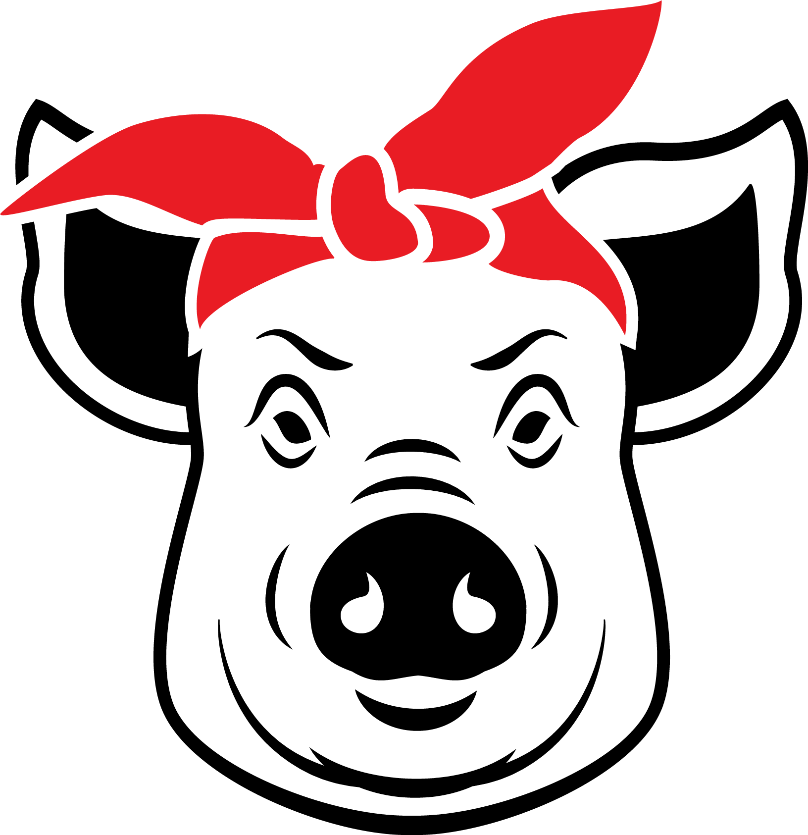 #pig #piglet #piggy #hog #swine #gangster #thug #thuggish - Bandana For Cow Png Clipart (1632x1686), Png Download