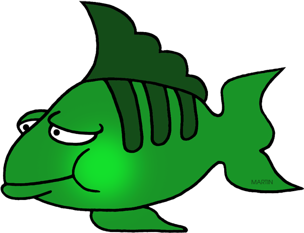 Fish With Gills Clipart Picture Transparent Stock Animals - Green Fish Clip Art - Png Download (648x497), Png Download