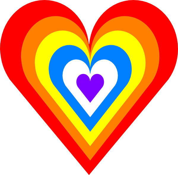 Rainbow Heart Computer Icons Clip Art - Clipart Rainbow Heart - Png Download (600x589), Png Download