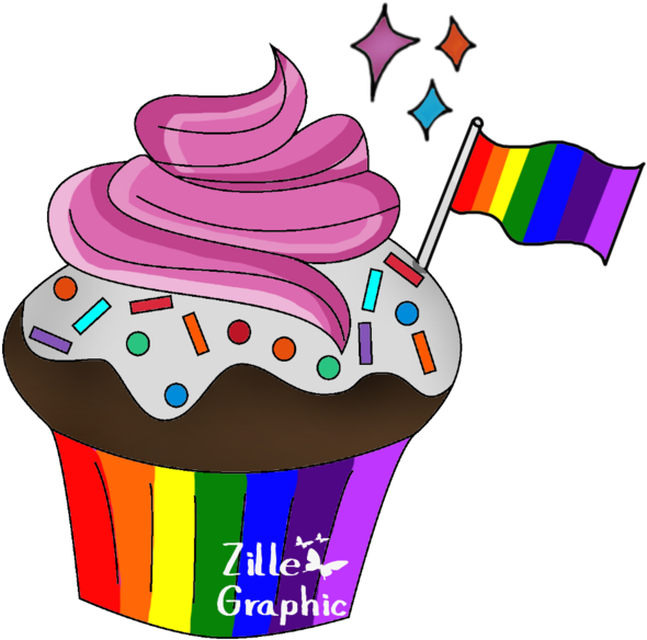 Pride Cupcake - Cupcake Clipart (1191x670), Png Download