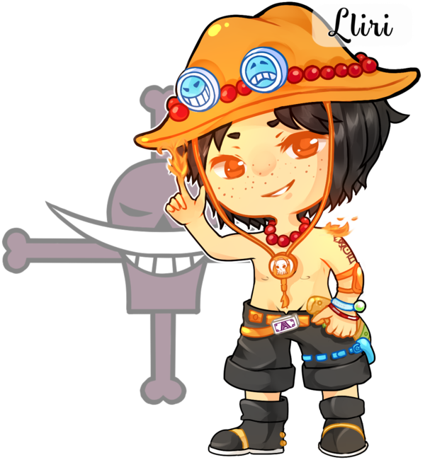 [ Op ] Ace By Lliri - One Piece Whitebeard Flag Clipart (600x650), Png Download