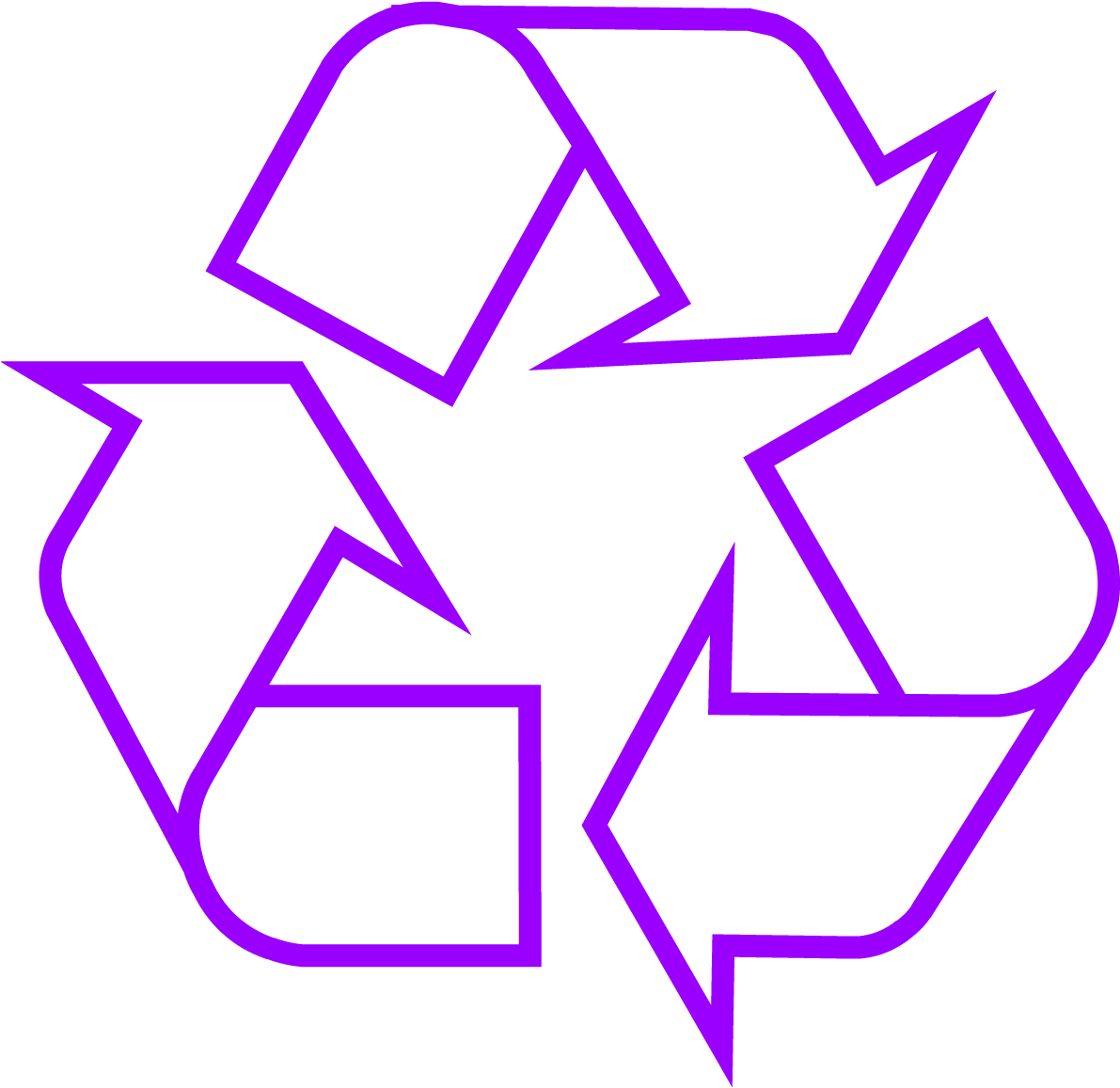 Recycling Symbol Icon Outline Purple - Recycling Symbol Clipart (1200x1171), Png Download
