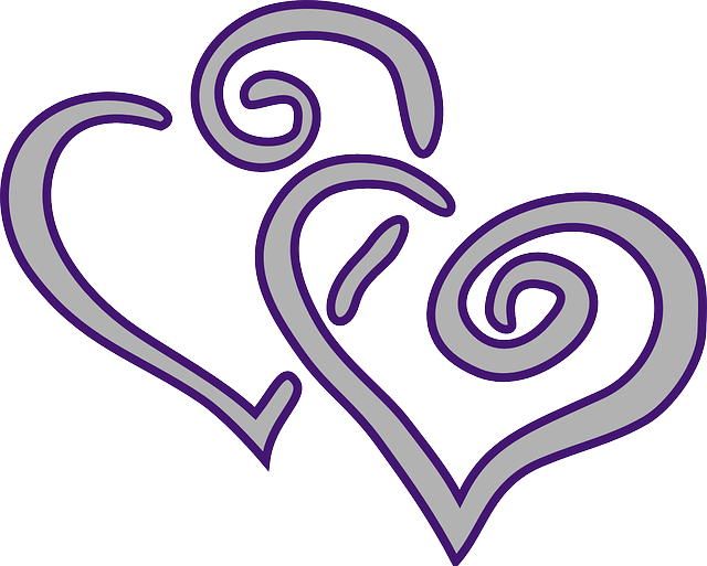 Transparent Purple Hearts Clipart - Purple And Silver Hearts - Png Download (640x513), Png Download