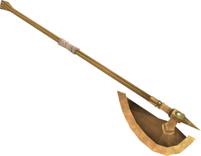 Runescape Halberd Melee Weapon Spear - Copper Halberd Clipart (664x517), Png Download