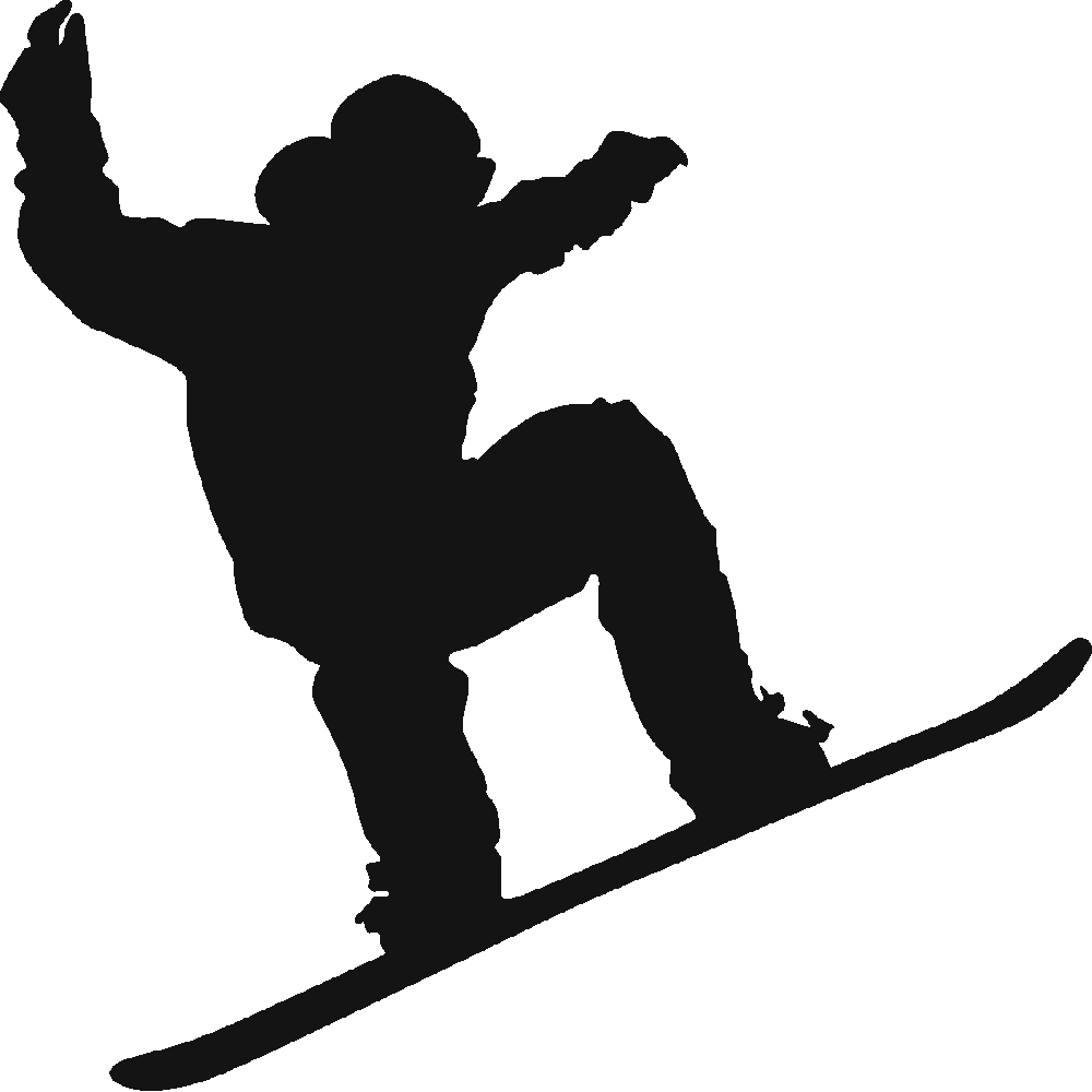 Snowboarding Silhouette Skiing - Snowboarding Silhouette Clipart (1000x1000), Png Download