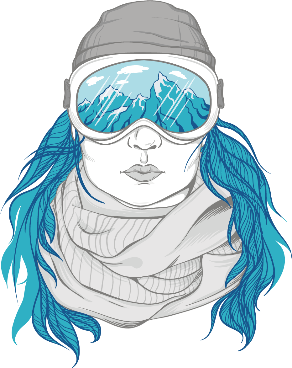 Winter Of Illustration Snowboarding Influx Women Clipart - Snowboarder Face Drawing - Png Download (1276x1276), Png Download