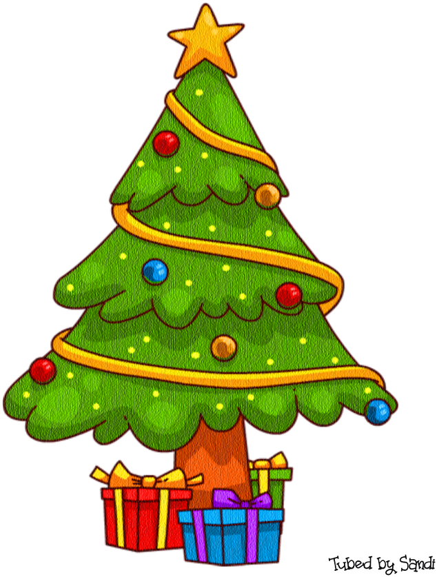 Simple Christmas Tree Cartoon Clipart (700x875), Png Download