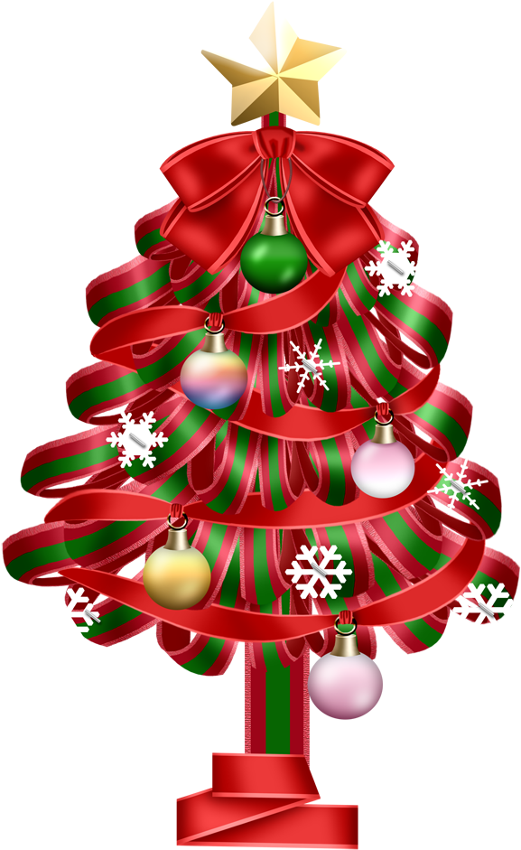 Red Christmas Tree Transparent Clipart (627x984), Png Download