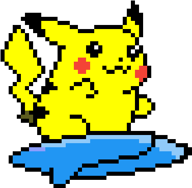 Pikachu Surf Pixel Art Clipart (1200x1200), Png Download