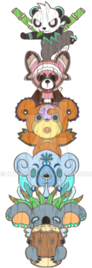Pin By Frances Lesatz - Cartoon Totem Pole Bear Clipart (894x894), Png Download