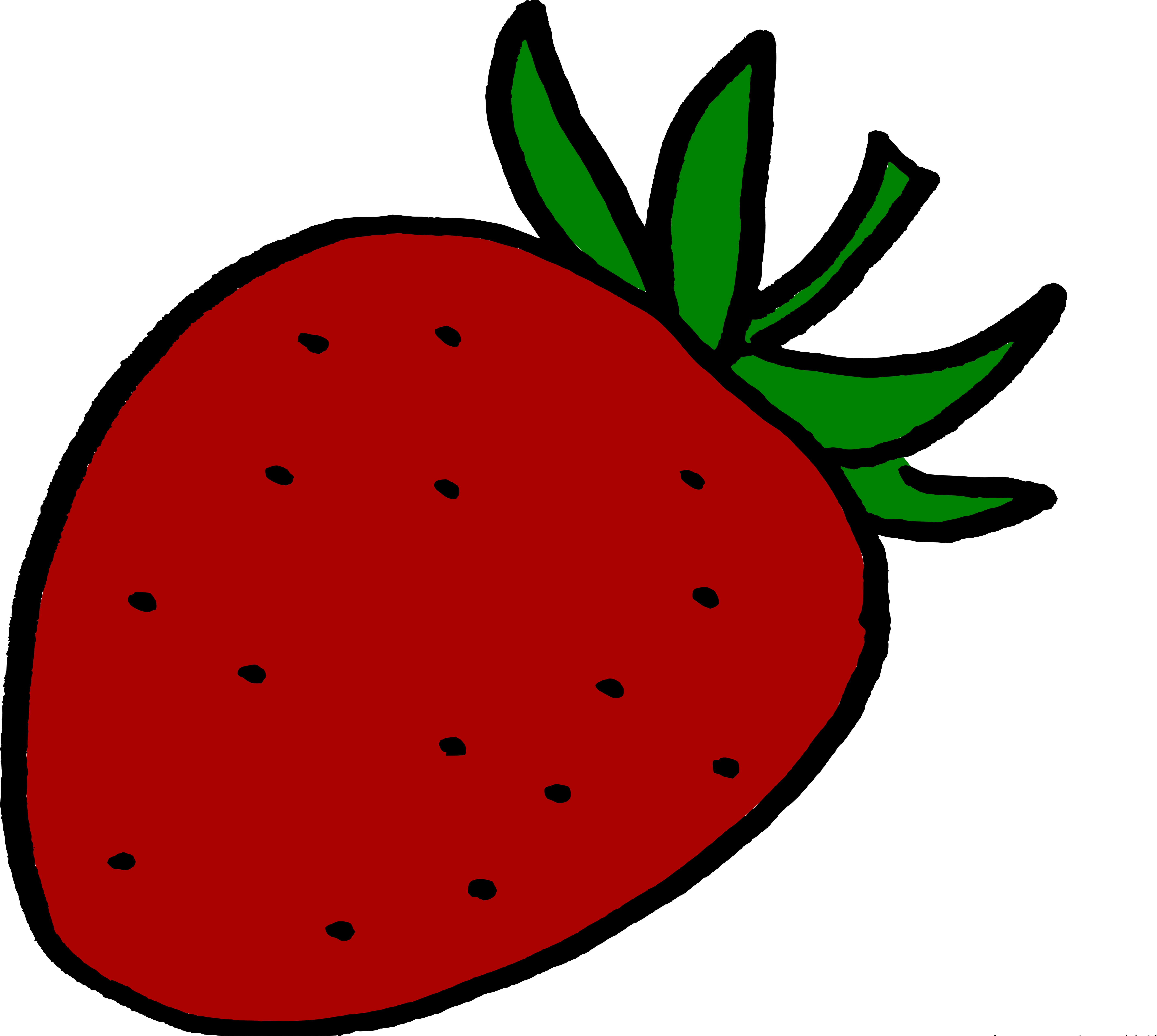 Strawberry - Red Color Clipart Fruits And Vegetables - Png Download (7115x6373), Png Download
