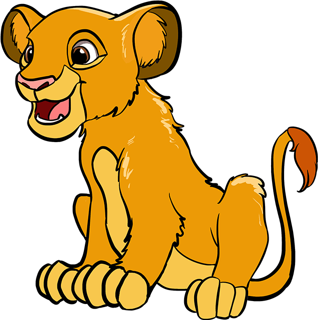 How To Draw Simba From The Lion King - Simba Lion King Drawing Clipart (680x678), Png Download