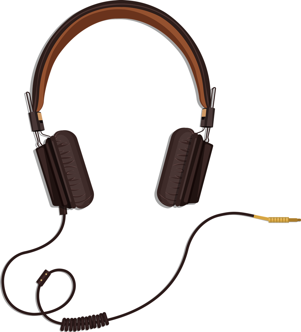 Headphones Audio Blog Clip Art - Headphones With Wire Png Transparent Png (1000x1102), Png Download