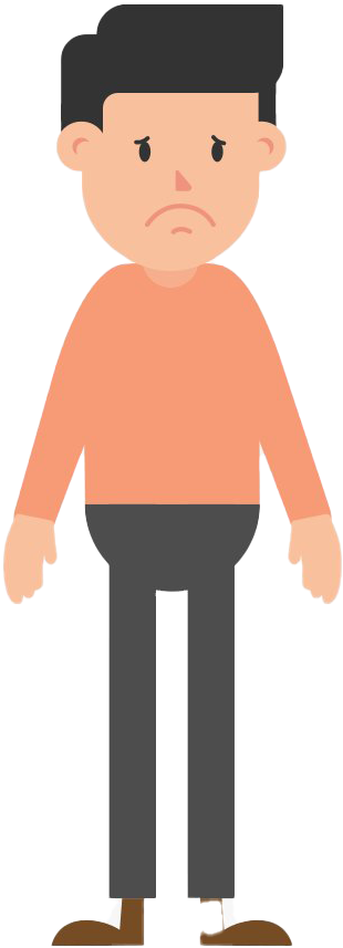 Sad Unhappy Guy Png Free Image - Thinking Man Vector Png Clipart (900x934), Png Download