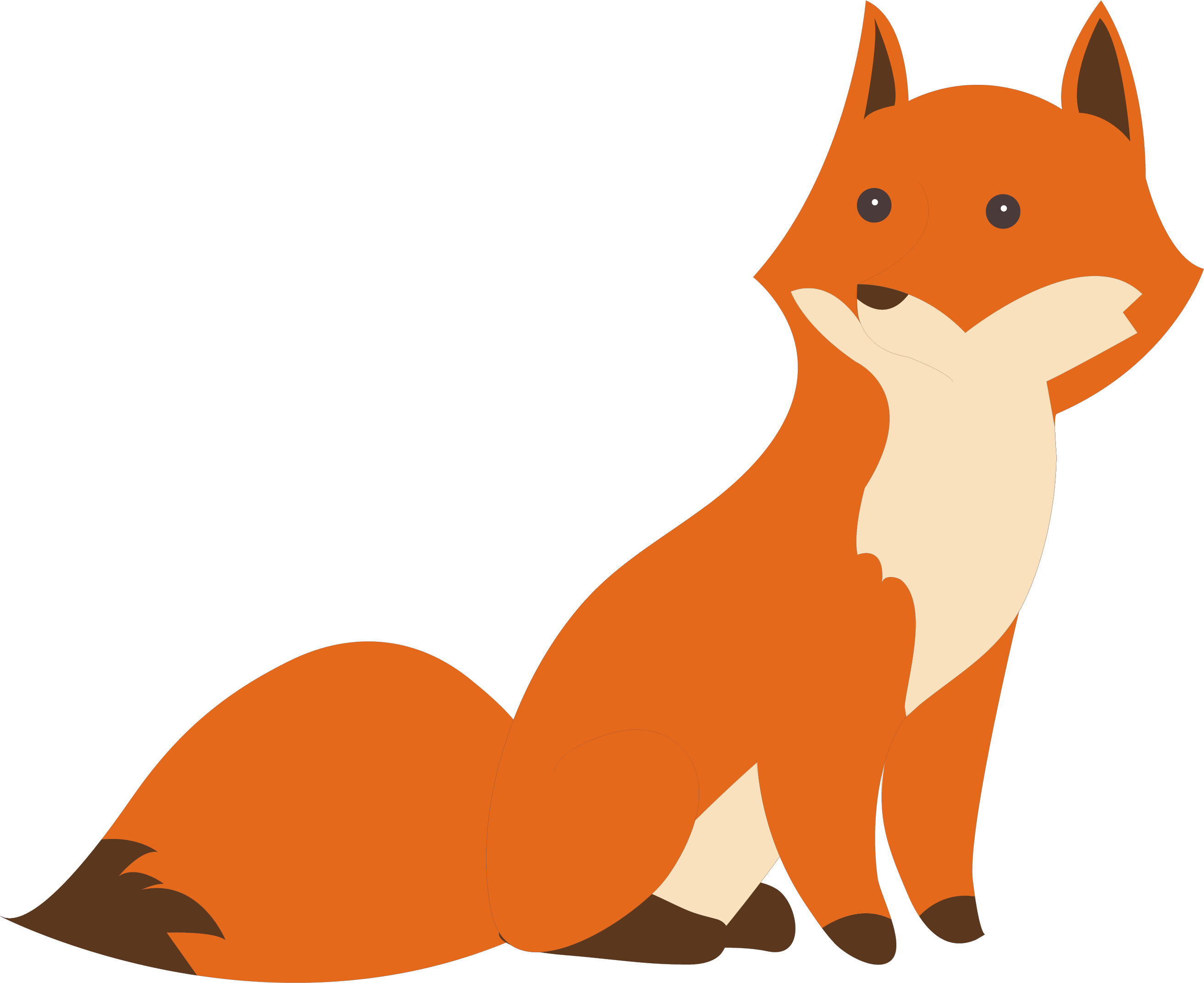 Red Fox Drawing Cute Clipart (2626x2243), Png Download