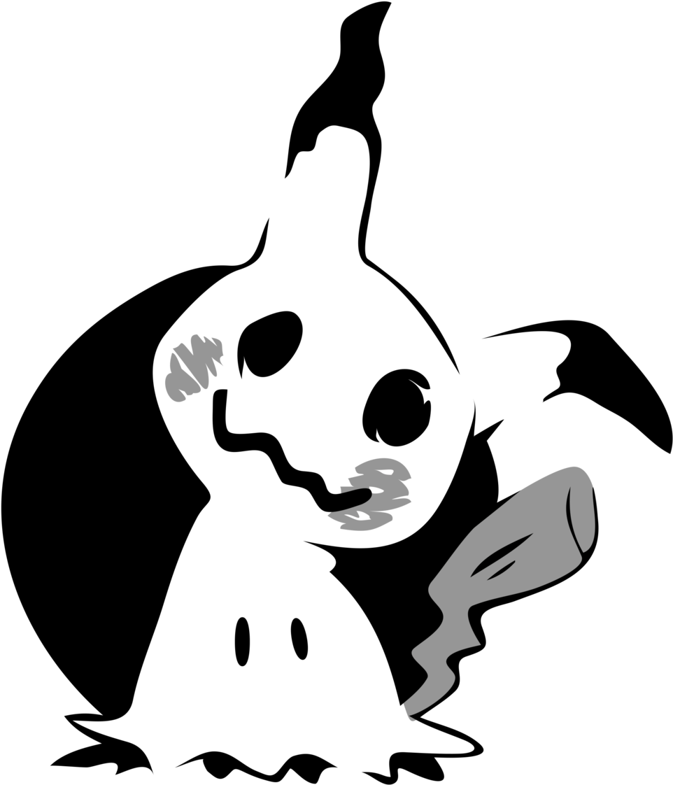 Transparent Pumpkin Outline Clipart Black And White - Pokemon Pumpkin Stencils Mimikyu - Png Download (962x1122), Png Download