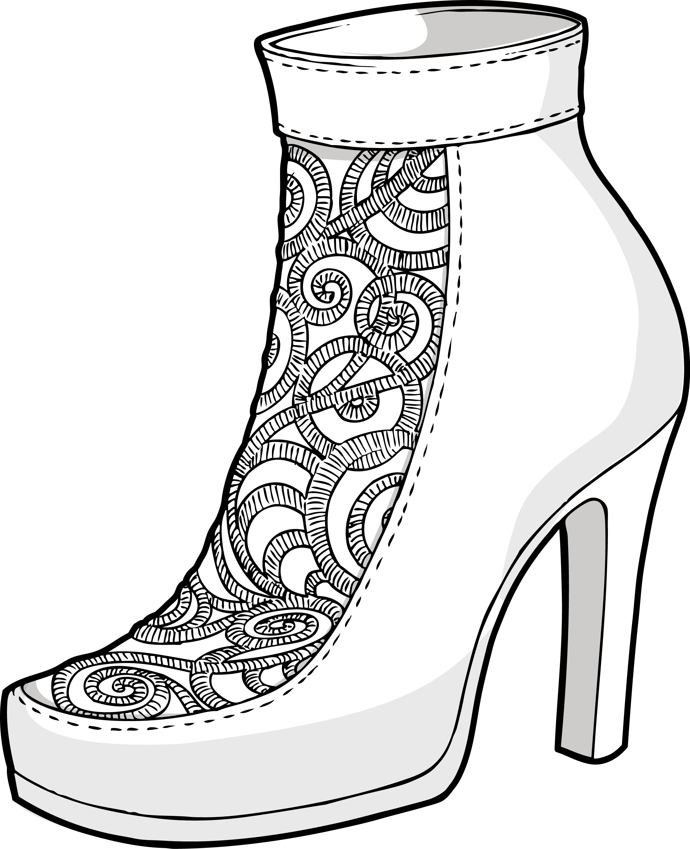 Fashion Shoe Drawing Clipart (2380x2925), Png Download