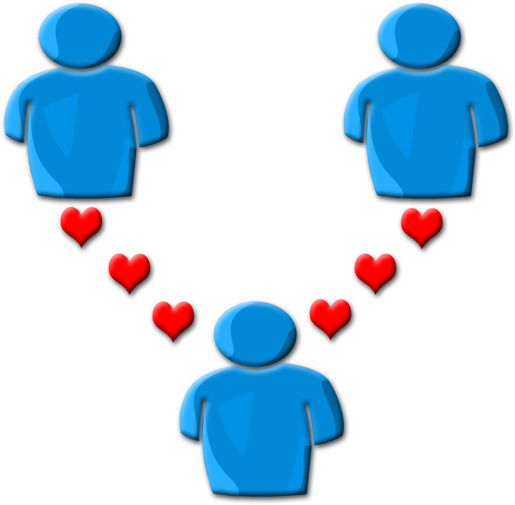 Transparent Two People Talking To Each Other Clipart - Polyamory Vee - Png Download (1788x1752), Png Download