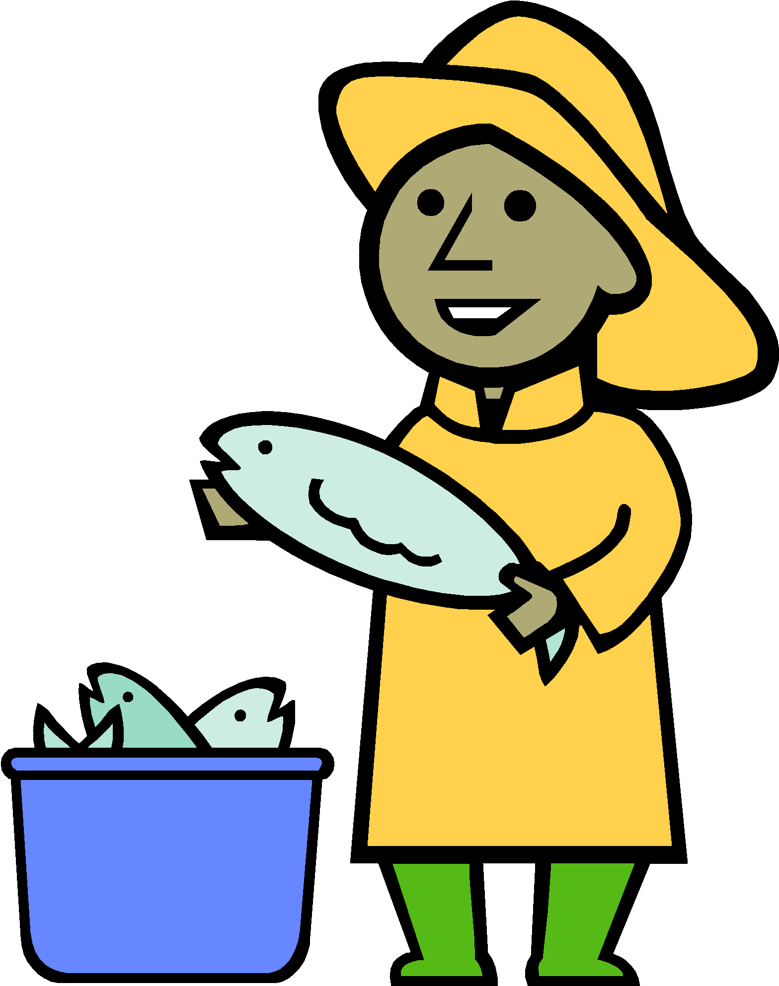 Men Clipart Fish - Man And A Fish - Png Download (1578x1988), Png Download