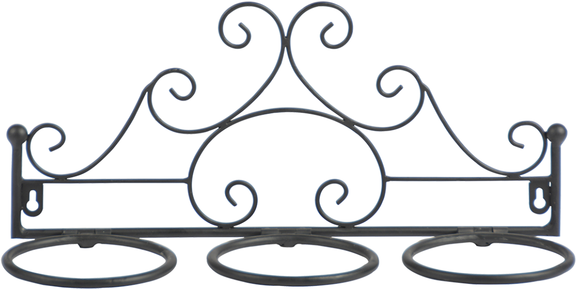 Flower Pot Holder Triple - Kovácsoltvas Fali Virágtartó Clipart (1240x1240), Png Download