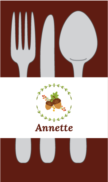 Acorn Napkin Wrap Printable Clipart (750x650), Png Download