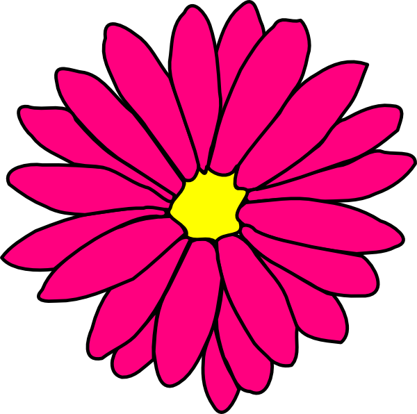 Pink Daisy Clipart - Png Download (600x596), Png Download