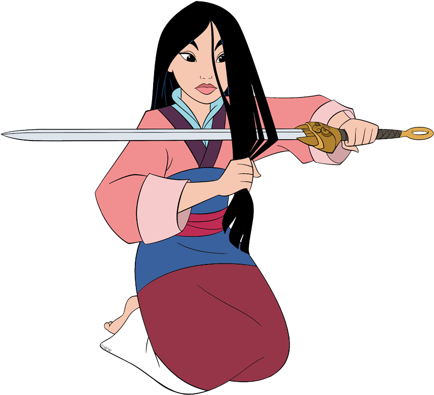 Mulan Cartoon Cutting Hair Clipart (867x791), Png Download