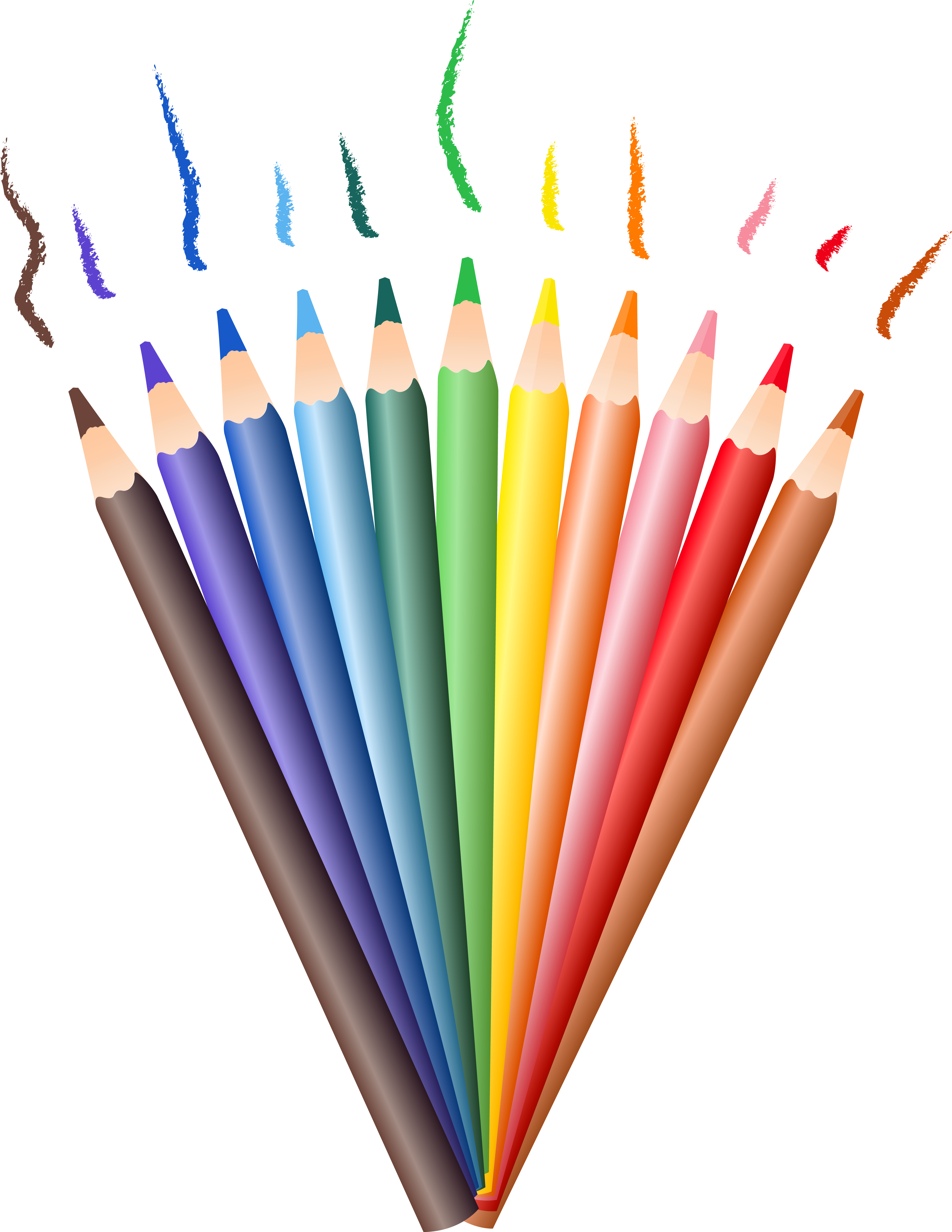 Colored Drawing Clip Art - Colored Pencils Clipart Transparent - Png Download (4356x5635), Png Download