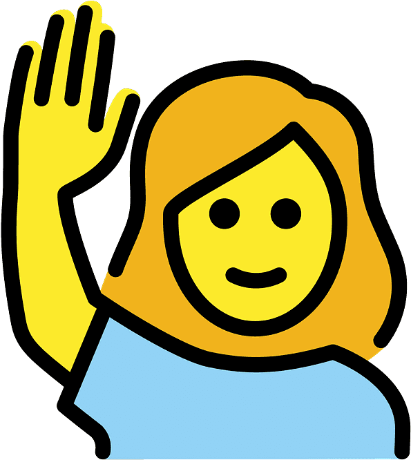 Woman Raising Hand Emoji Clipart - Clip Art - Png Download (800x800), Png Download