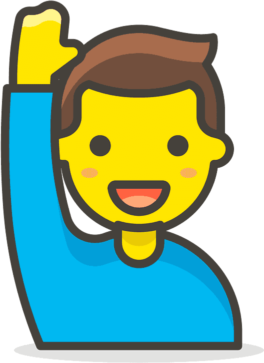 Man Raising Hand Emoji Clipart - Male Office Worker Icon - Png Download (800x800), Png Download