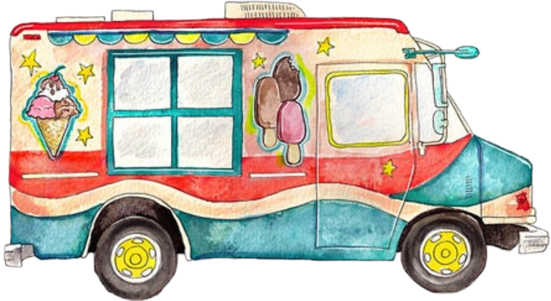 #icecreamtruck #icecream #truck #foodtruck #vehicle Clipart (1123x614), Png Download
