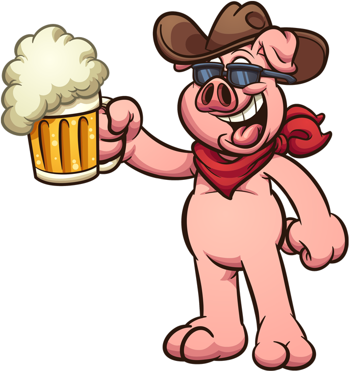 Cowboy Pig Clipart (750x783), Png Download