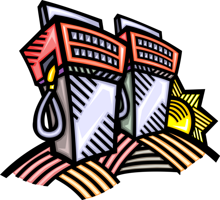Vector Illustration Of Gasoline Petroleum Service Station Clipart (770x700), Png Download