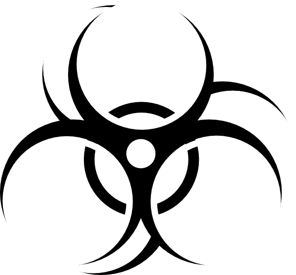 Biological Hazard Hazard Symbol Clip Art - Biohazard Symbol Black And White - Png Download (600x557), Png Download