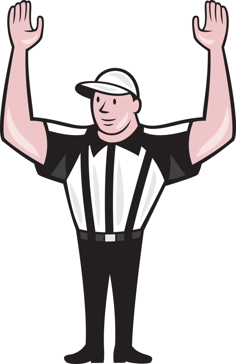 American Football Referee Frn - Touchdown Cartoon Clipart (800x1236), Png Download
