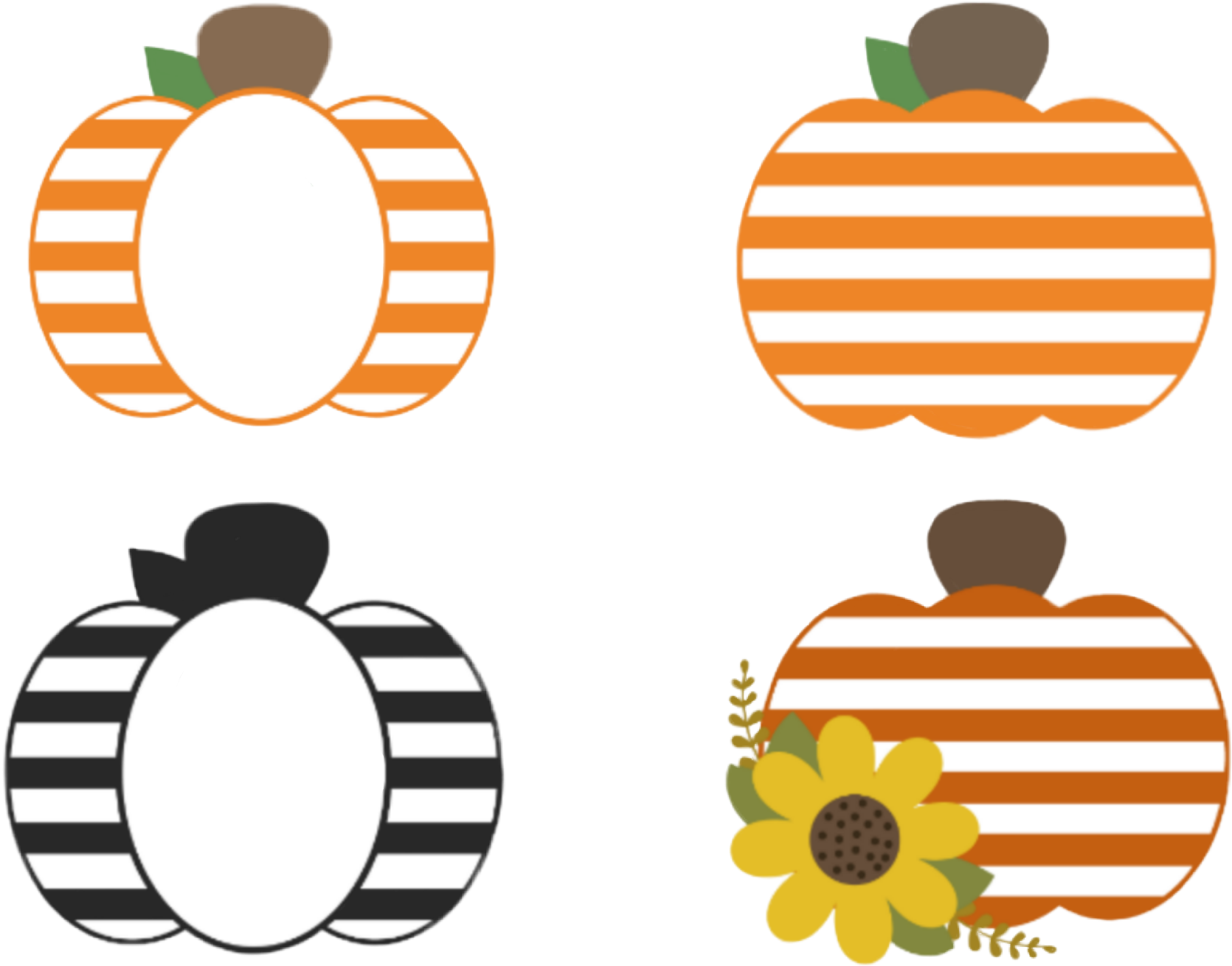 #pumpkin #pumpkins #monogram #stripes #striped #orange Clipart (1670x1309), Png Download