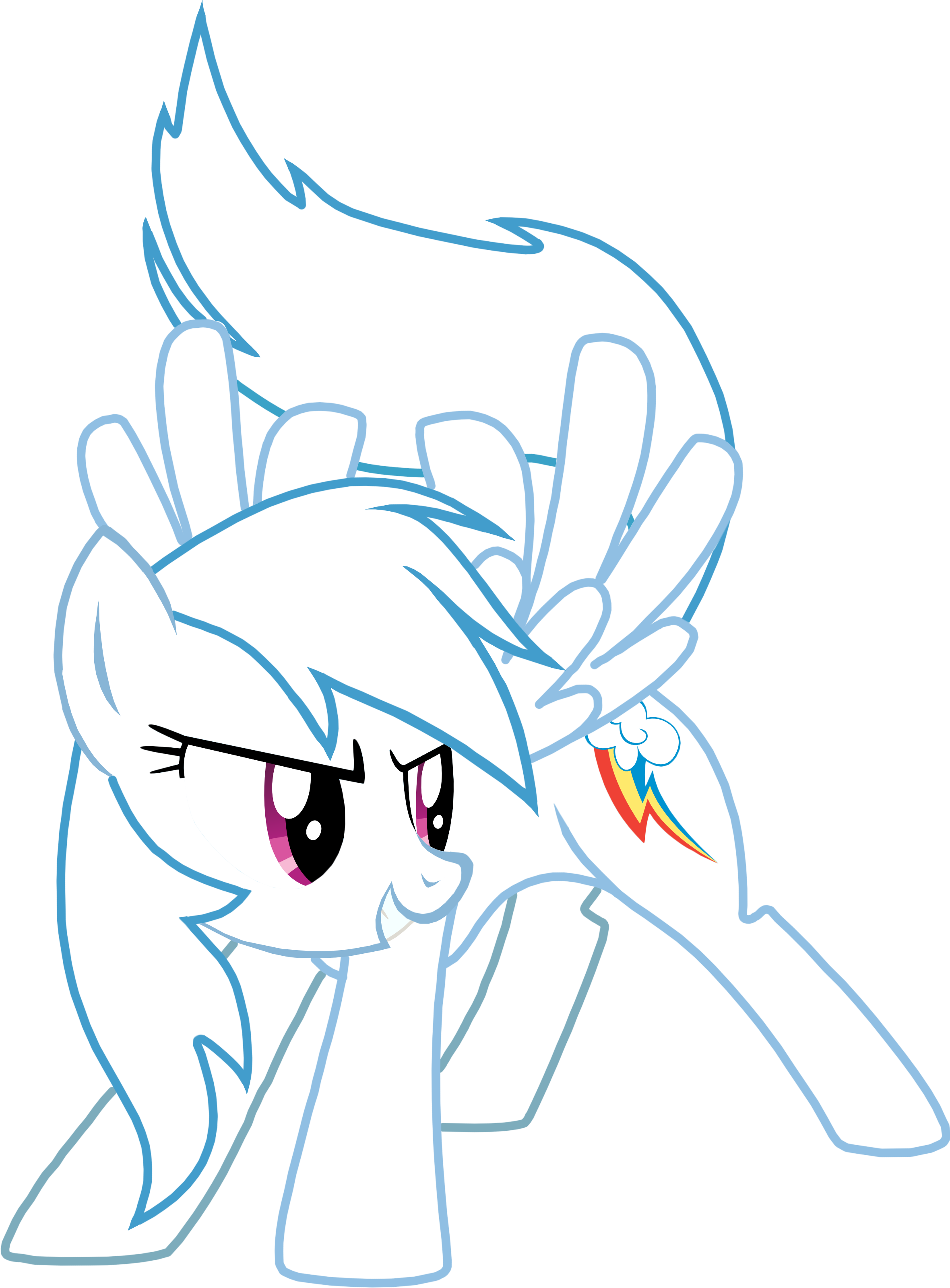 Free Rainbow Dash Cliparts, Download Free Clip Art, - Rainbow Dash Outline - Png Download (2360x3202), Png Download