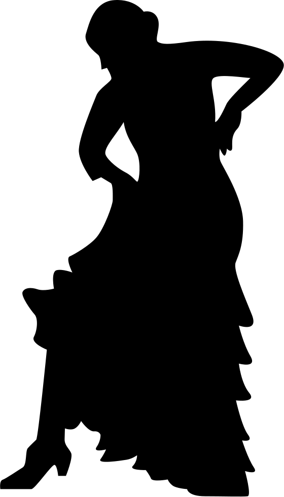 Dance Silhouette Flamenco Woman - Silhouette Of A Woman Crying Clipart (560x981), Png Download