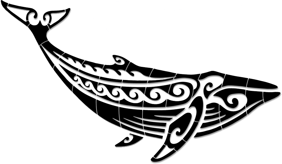 Tribal Whale Black - Tribal Whale Clipart (900x525), Png Download
