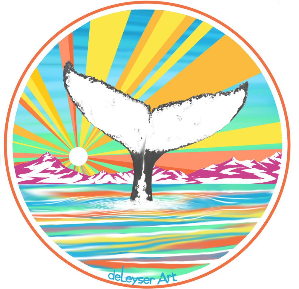 Whale Tails & Sunsets Clipart (1000x1000), Png Download