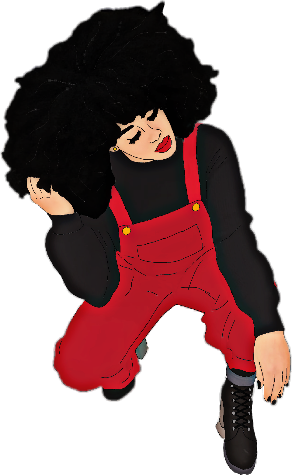#afrohair #afro #negra #cartoon #edition504 #morena - Illustration Clipart (1059x1899), Png Download