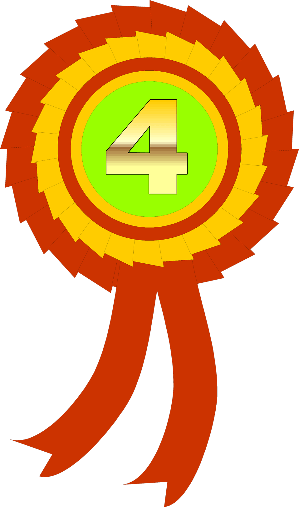 Fourth Place Award Clipart - 7th Place Ribbon Clipart - Png Download (958x1621), Png Download