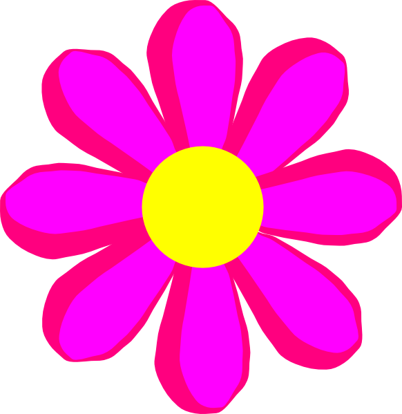 Clip Art At Clker - Flower Clip Art Colored - Png Download (582x599), Png Download