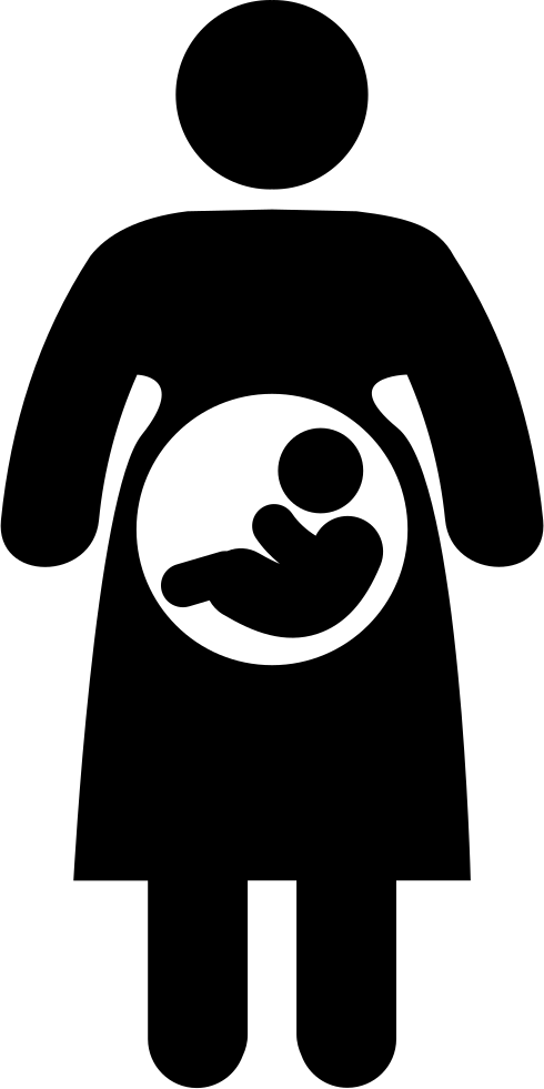 Pregnant Woman And Fetus - Silhouette Pregnant Woman Png Clipart (490x981), Png Download